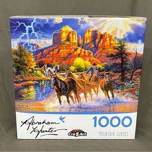 Cra Z Art 1000 Piece Abraham Hunter Jigsaw Puzzle “Mountain Horses”